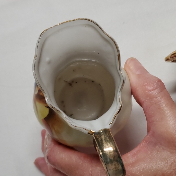 VTG Cream & Sugar Porcelain Ceramic Set 2 Matching CUTE Japan Old Decorative - Picture 10 of 11